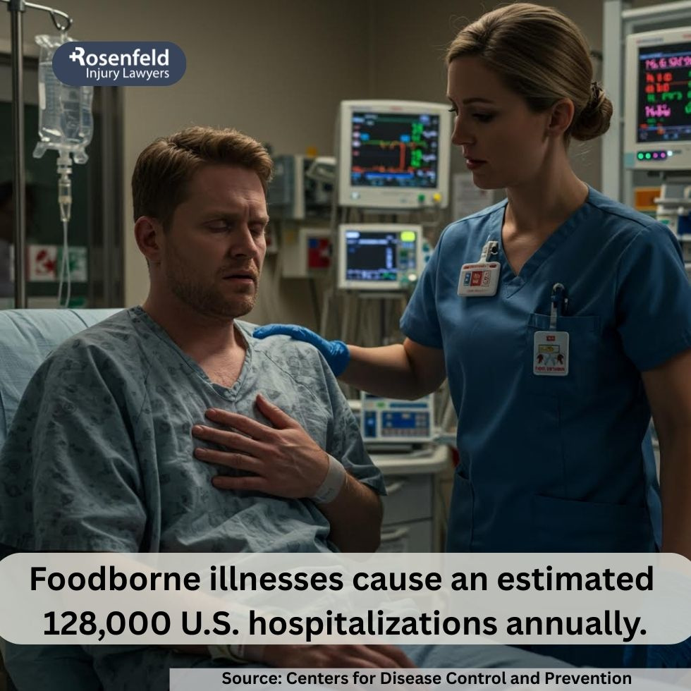 Patient receiving treatment after suspected food poisoning